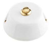 Linea Rame Amica - bouton avec clé en porcelaine laitonnée