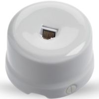 Simplex - Conector de datos UTP Cat. 5e en porcelana blanca