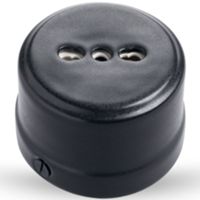 Simplex - enchufe bidireccional de porcelana negra