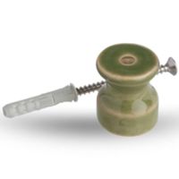 Simplex - aislador con tornillos de porcelana verde