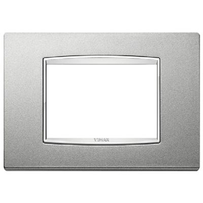 Vimar 20653.C13 Eikon - 3-module plate in matt silver