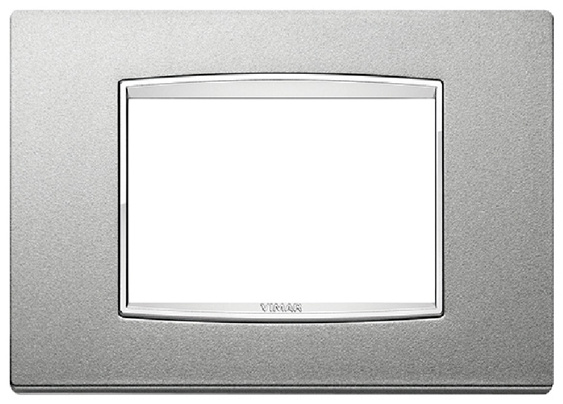 Vimar 20653.C13 Eikon - 3-module plate in matt silver