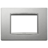 Vimar 20653.N13 Eikon - 3-module plate in matt silver