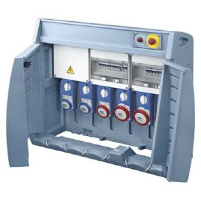 Panel cableado de obra ASC de 6 enchufes con bloque de terminales Q-BOX6