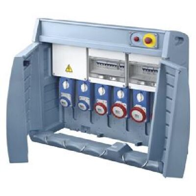 Wired panel for construction site ASC 6 sockets with Q-BOX6 power plug