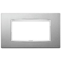 Vimar 20654.C13 Eikon - Plaque 4 modules en argent mat