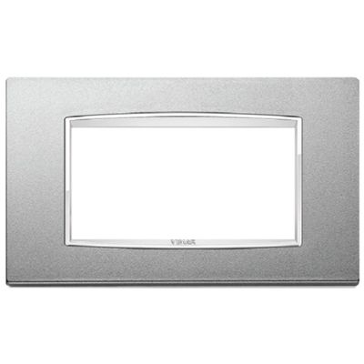 Vimar 20654.C13 Eikon - 4-module plate in matt silver