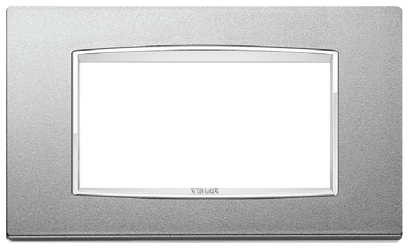 Vimar 20654.C13 Eikon - 4-module plate in matt silver