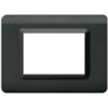 Serie 44 - placca Tecnopolimero 44 in plastica 3 posti grigio scuro metallizzato