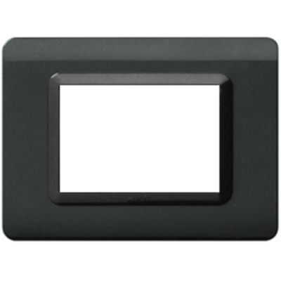 Series 44 - Technopolymer 44 3-place dark gray metallic plastic plate