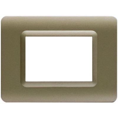 Serie 44 - placca Tecnopolimero 44 in plastica 3 posti champagne opaco
