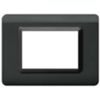 Series 44 - Technopolymer 44 plate in glossy dark gray 3-place plastic