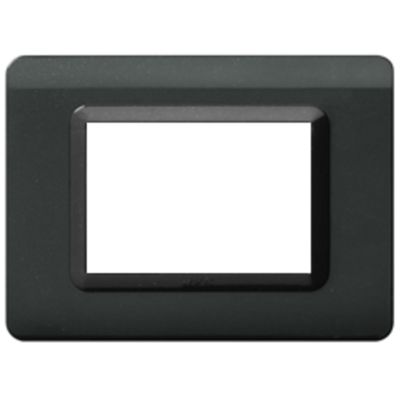 Serie 44 - placca Tecnopolimero 44 in plastica 3 posti grigio scuro lucido