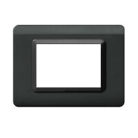 Serie 44 - placca Tecnopolimero 44 in plastica 3 posti grigio scuro lucido