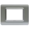 Series 44 - Technopolymer 44 plate in matt silver 3-place plastic