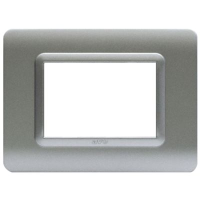 Series 44 - Technopolymer 44 plate in matt silver 3-place plastic