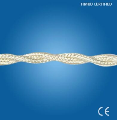 Câble tressé en soie ivoire 4G1.5