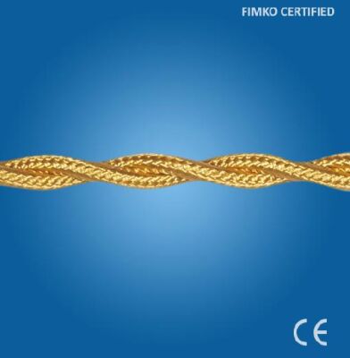 Câble tressé en soie dorée 3G1.5