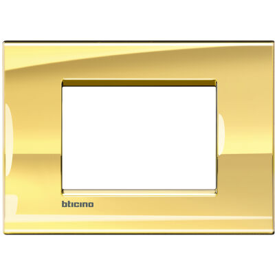 LivingLight - Metals placa metálica cuadrada 3 plazas oro frío