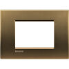 LivingLight - Placa metálica cuadrada de 3 luces en bronce