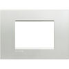 LivingLight - square Naturalia metal plate 3 places silver