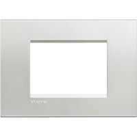 LivingLight - square Naturalia metal plate 3 places silver