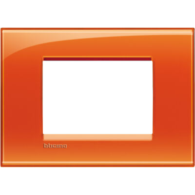 LivingLight - Deep square plate in orange technopolymer 3 places