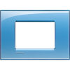 LivingLight - Assiette carrée profonde en technopolymère bleu 3 places
