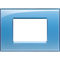 LivingLight - placca Deep quadra in tecnopolimero 3 posti azzurro