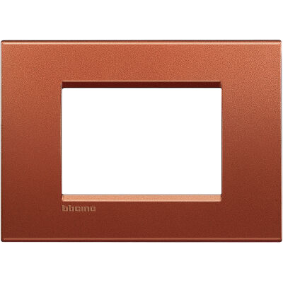 LivingLight - placca Silk quadra in metallo 3 posti brick