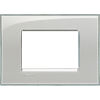 LivingLight - ice gray 3-place square Kristall plate in technopolymer