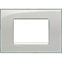 LivingLight - ice gray 3-place square Kristall plate in technopolymer
