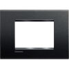 LivingLight - square Neutri plate in anthracite technopolymer 3 places