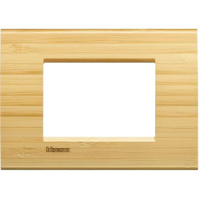 LivingLight - square Essenze plate in solid wood 3 bamboo places