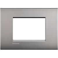 LivingLight Air - Placa metálica Lucenti de 3 plazas en níquel satinado