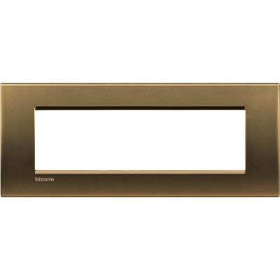 LivingLight - placca Metals quadra in metallo 7 posti bronzo