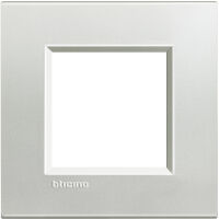 LivingLight - square Naturalia metal plate 2 places silver