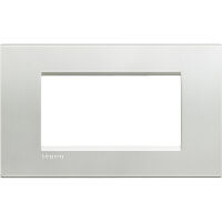 LivingLight - placca Naturalia quadra in metallo 4 posti argento