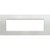 LivingLight - placca Naturalia quadra in metallo 7 posti argento