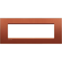 LivingLight - placca Silk quadra in metallo 7 posti brick