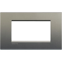 LivingLight - placca Silk quadra in metallo 4 posti avenue