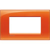 LivingLight - Assiette carrée profonde en technopolymère orange 4 places