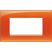 LivingLight - Deep square plate in orange technopolymer 4 places