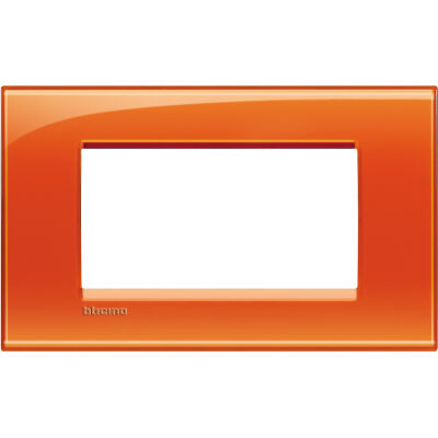 LivingLight - Deep square plate in orange technopolymer 4 places