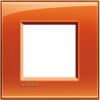 LivingLight - Assiette carrée profonde en technopolymère 2 places orange