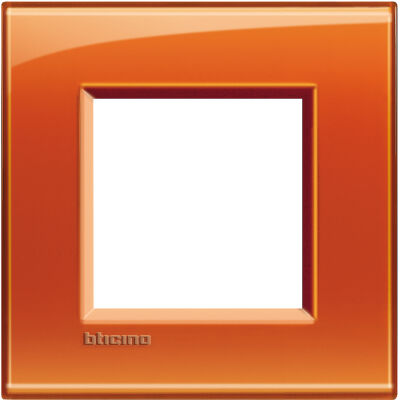 LivingLight - Deep square plate in technopolymer 2 places orange