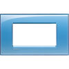 LivingLight - Assiette creuse carrée en technopolymère 4 places bleu