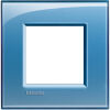 LivingLight - Assiette carrée profonde en technopolymère 2 places bleu