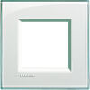 LivingLight - square Kristall plate in technopolymer 2 places aquamarine