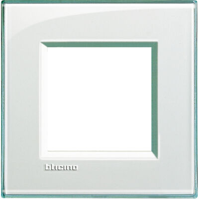 LivingLight - square Kristall plate in technopolymer 2 places aquamarine